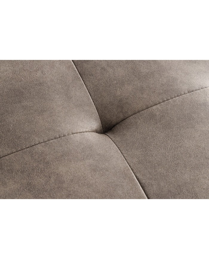 Banc 100 cm taupe microfibre et métal noir BOUNTY