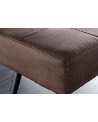 Banc 100 cm microfibre chocolate Et métal noir BOUNTY
