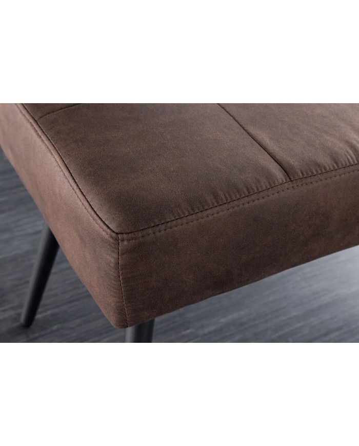 Banc 100 cm microfibre chocolate Et métal noir BOUNTY