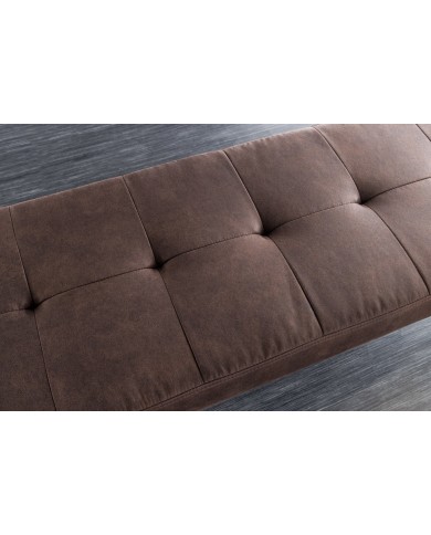 Banc 100 cm microfibre chocolate Et métal noir BOUNTY