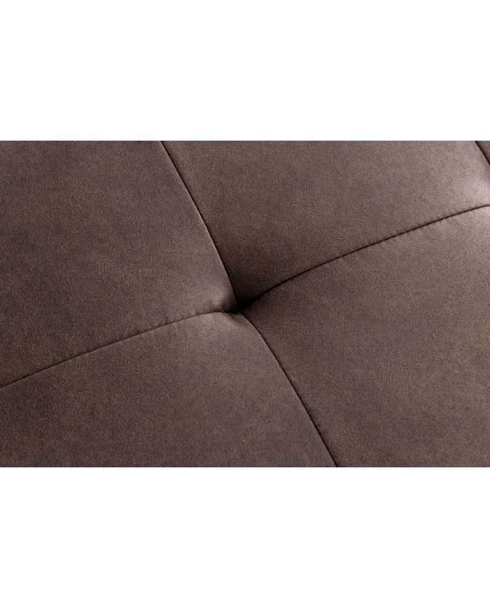 Banc 100 cm microfibre chocolate Et métal noir BOUNTY
