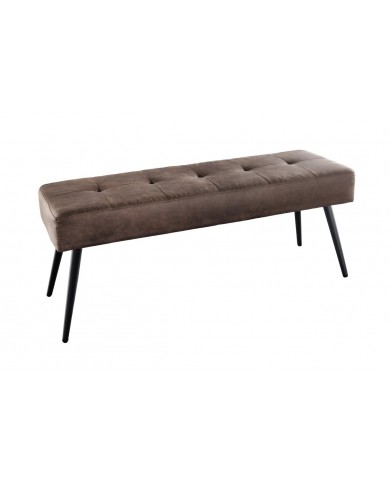 Banc 100 cm microfibre chocolate Et métal noir BOUNTY