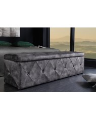 Banc Coffre 140cm microfibre gris antique VELUTO