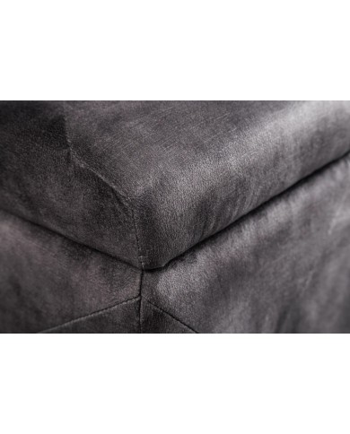 Banc Coffre 140cm microfibre gris antique VELUTO
