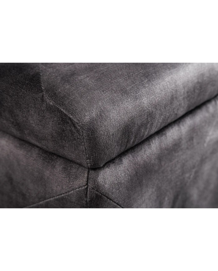 Banc Coffre 140cm microfibre gris antique VELUTO
