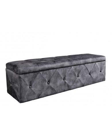 Banc Coffre 140cm microfibre gris antique VELUTO