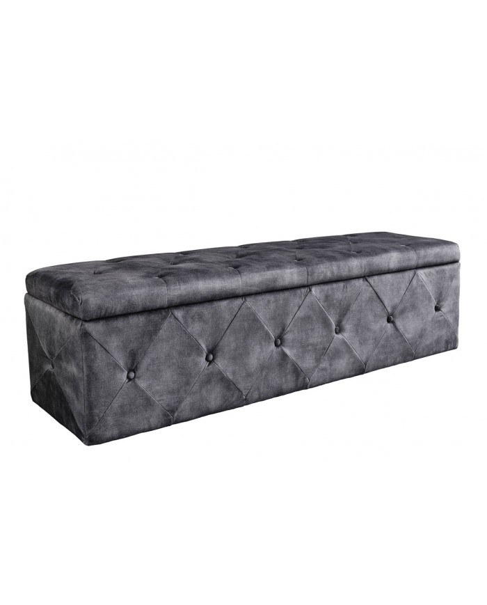 Banc Coffre 140cm microfibre gris antique VELUTO