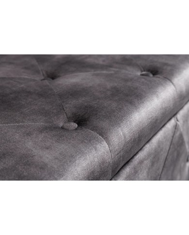 Banc Coffre 140cm microfibre gris antique VELUTO