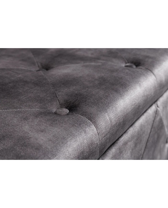 Banc Coffre 140cm microfibre gris antique VELUTO