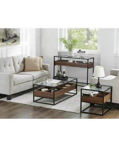 Console Design  – Élégance et Rangement Pratique avec Plateau en Verre Harmony C