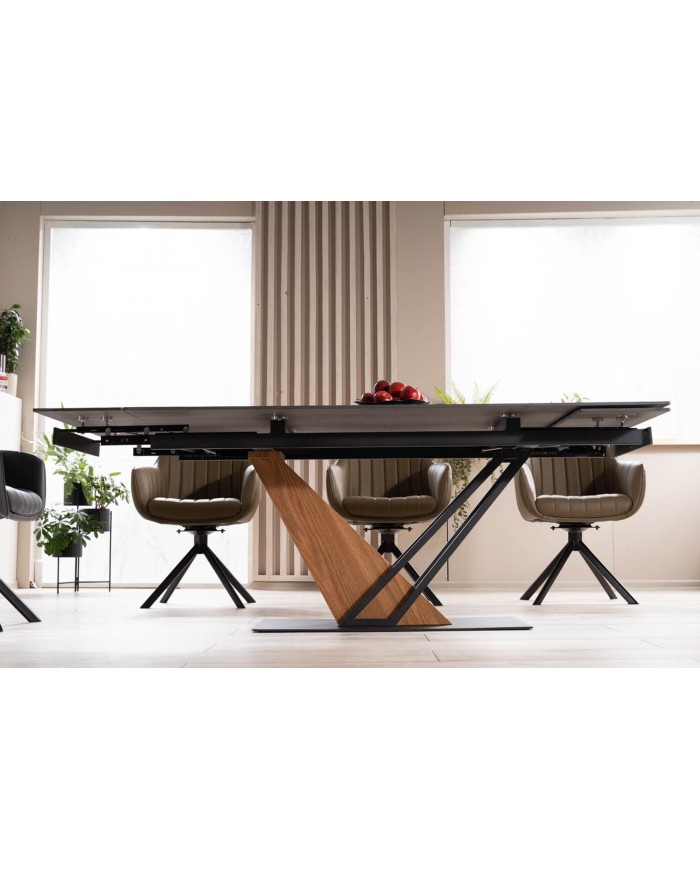 Table extensible plateau céramique effet marbre 160(220)x90x75 cm GENESE
