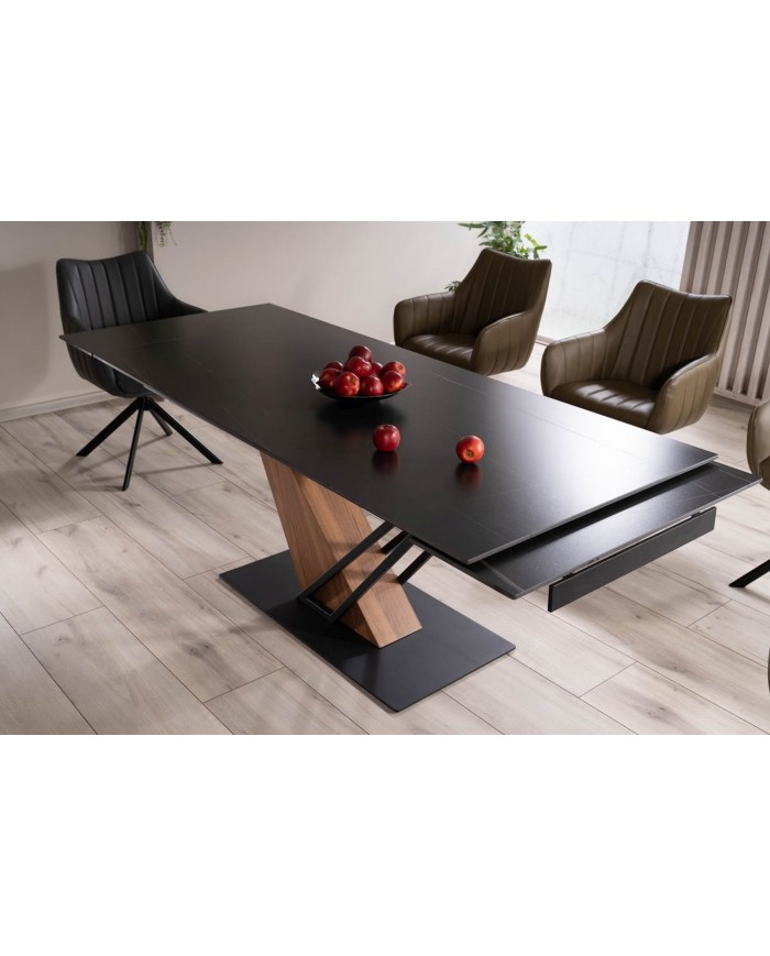 Table extensible plateau céramique effet marbre 160(220)x90x75 cm GENESE