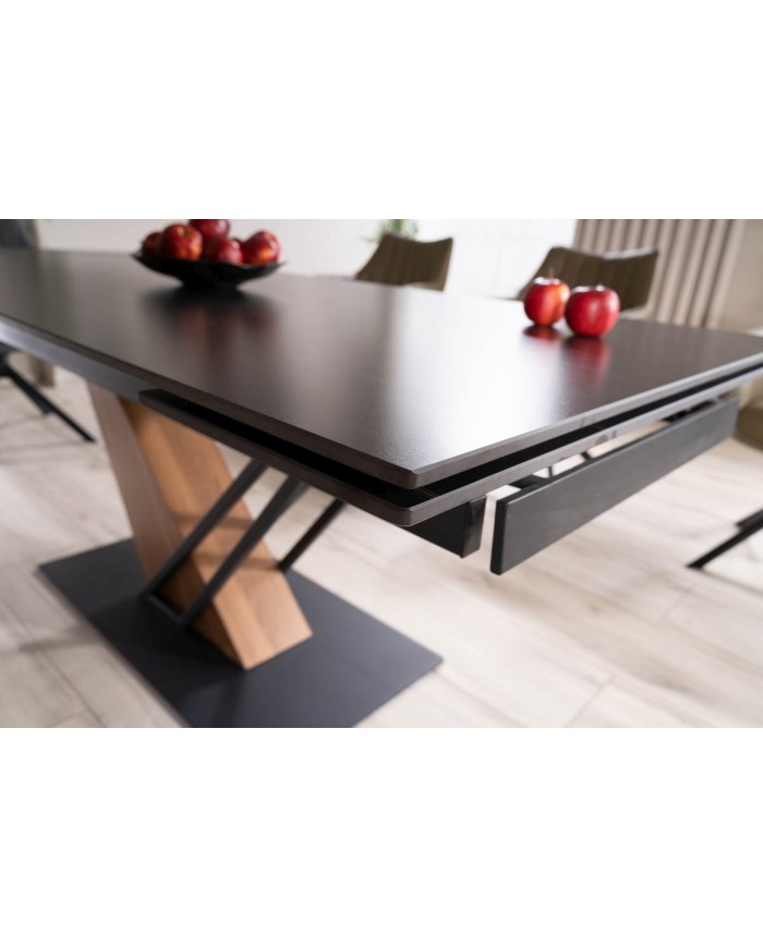 Table extensible plateau céramique effet marbre 160(220)x90x75 cm GENESE