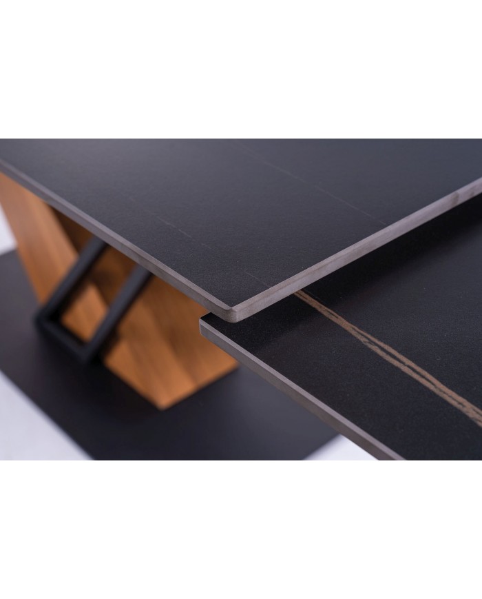 Table extensible plateau céramique effet marbre 160(220)x90x75 cm GENESE