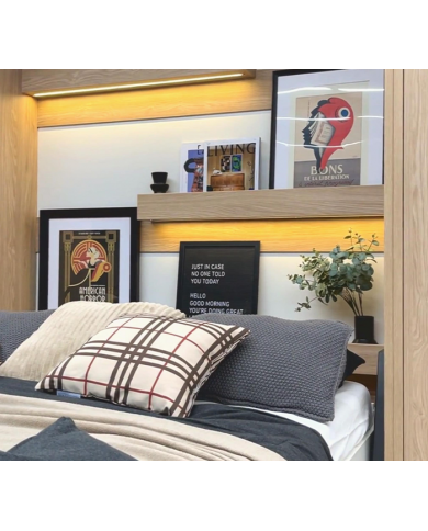 Lit escamotable vertical 140×200 cm avec bureau intégré CHENE HUILE DELUXE