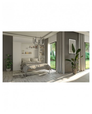 Armoire lit Escamotable relevable vertical 120x200 cm blanc mat Premium
