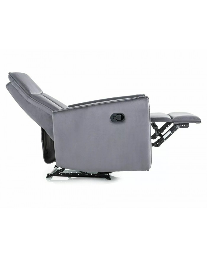 Fauteuil inclinable velours Inclinaison et Levage facile NOKI gris Bluvel 14