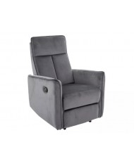 Fauteuil inclinable velours Inclinaison et Levage facile NOKI gris Bluvel 14
