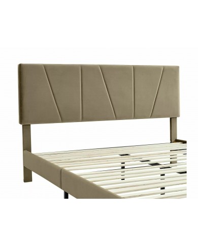 Offre Promo Exceptionnelle – Lit Design Tissu Velours SAWANA avec sommier lattes inclus - 2 teintes au choix