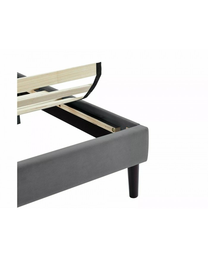 Offre Promo Exceptionnelle – Lit Design Tissu Velours SAWANA avec sommier lattes inclus - 2 teintes au choix