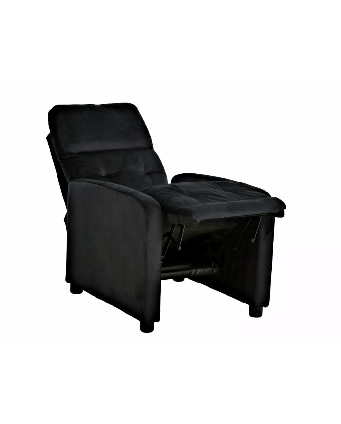 Offre commerciale exceptionnelle : Fauteuil Inclinable Tissu Velours noir Lotus