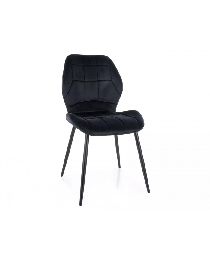 Chaise rembourrée en velours avec pieds en métal JAKE