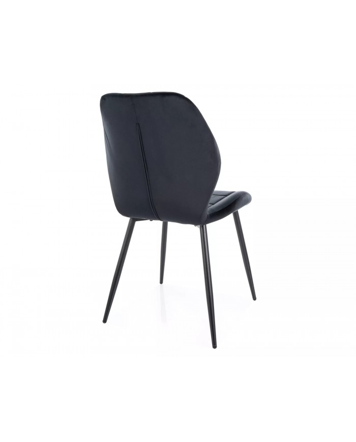 Chaise rembourrée en velours avec pieds en métal JAKE