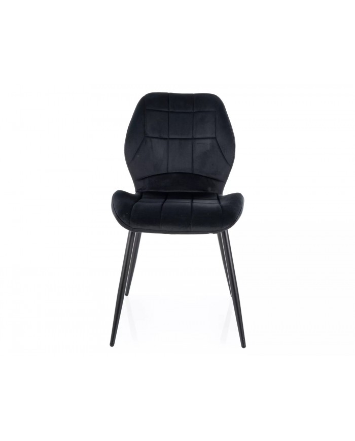 Chaise rembourrée en velours avec pieds en métal JAKE