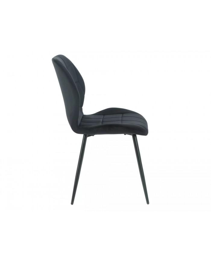 Chaise rembourrée en velours avec pieds en métal JAKE