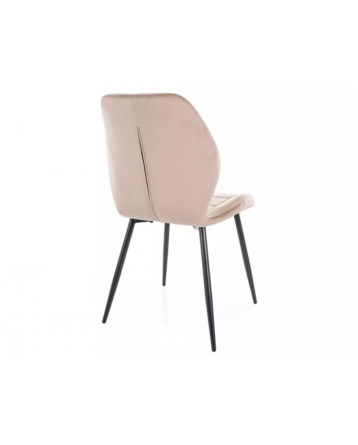 Chaise rembourrée en velours avec pieds en métal JAKE