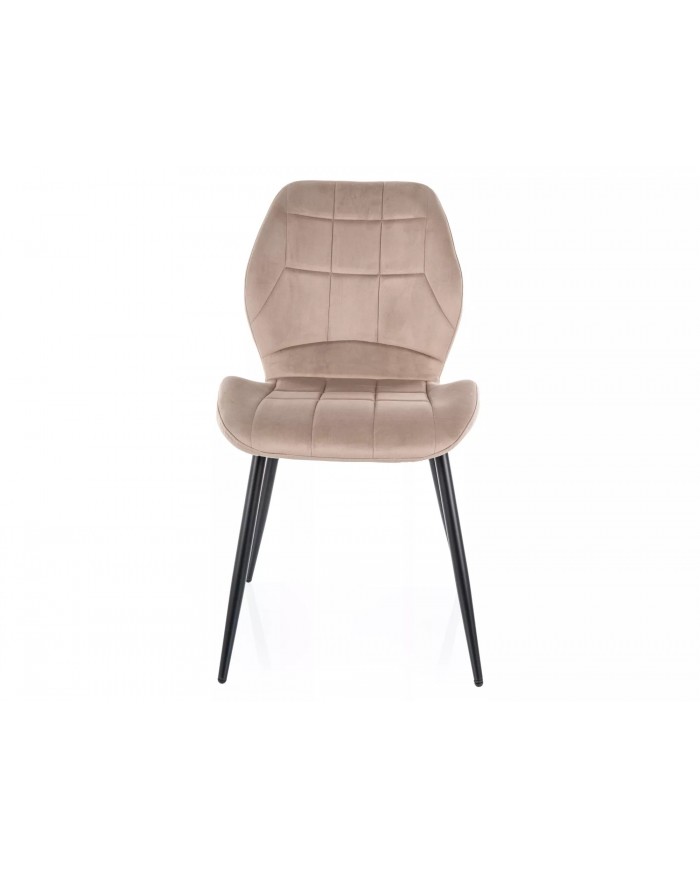 Chaise rembourrée en velours avec pieds en métal JAKE