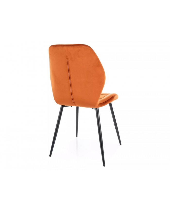 Chaise rembourrée en velours avec pieds en métal JAKE