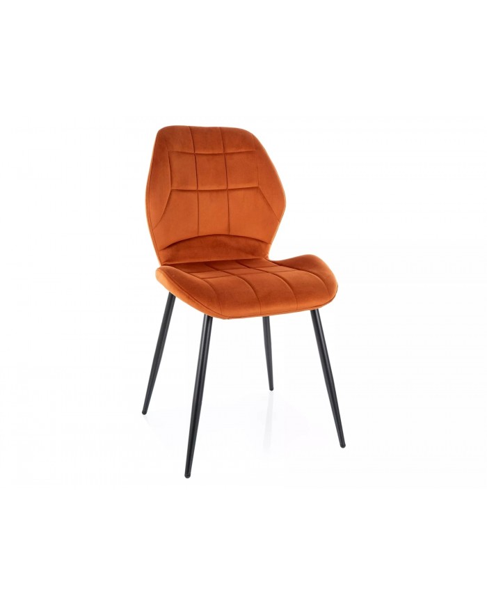Chaise rembourrée en velours avec pieds en métal JAKE