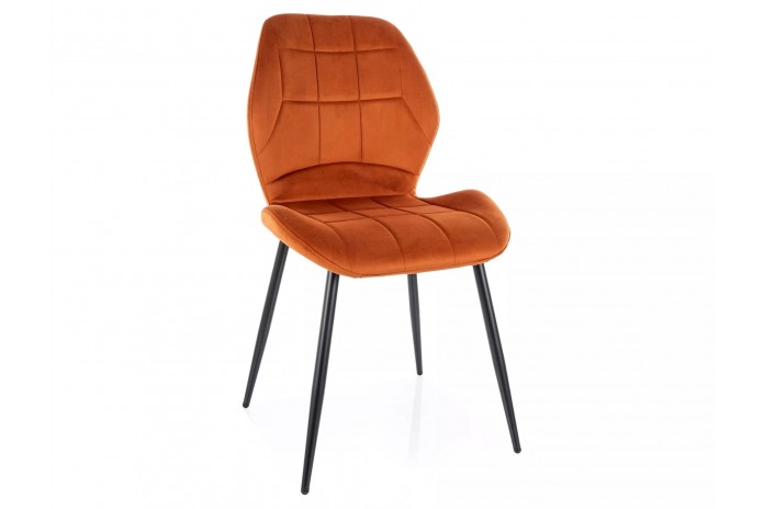 Chaise rembourrée en velours avec pieds en métal JAKE