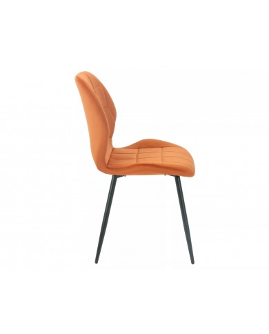 Chaise rembourrée en velours avec pieds en métal JAKE