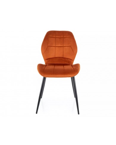 Chaise rembourrée en velours avec pieds en métal JAKE