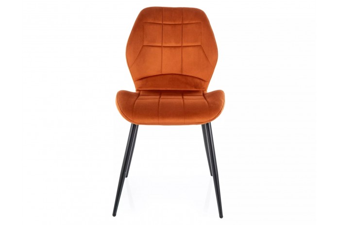 Chaise rembourrée en velours avec pieds en métal JAKE