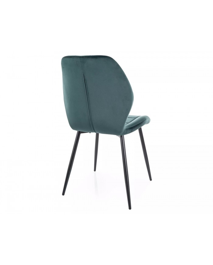 Chaise rembourrée en velours avec pieds en métal JAKE