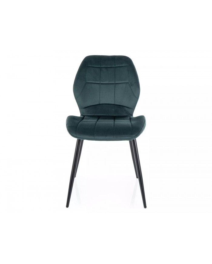 Chaise rembourrée en velours avec pieds en métal JAKE