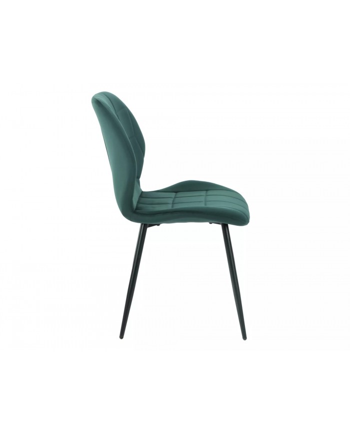 Chaise rembourrée en velours avec pieds en métal JAKE