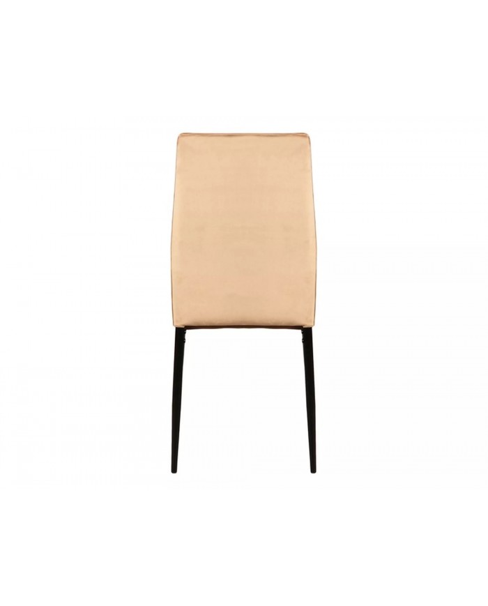 Chaise rembourrée classique en velours et pieds métal Atom