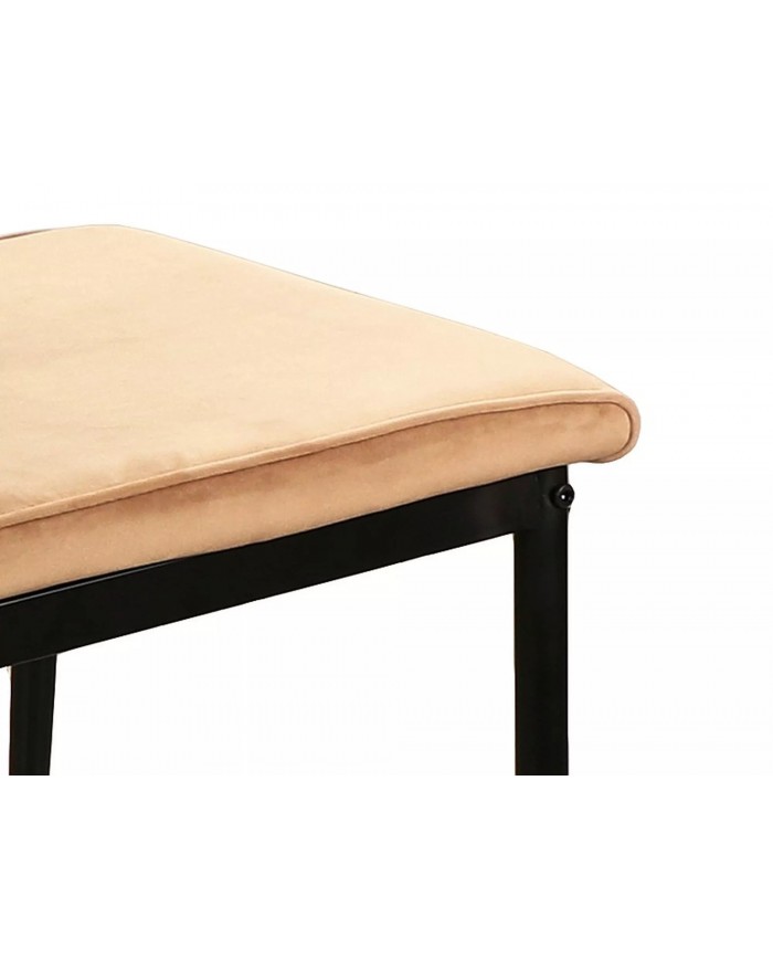 Chaise rembourrée classique en velours et pieds métal Atom