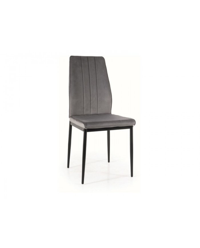 Chaise rembourrée classique en velours et pieds métal Atom