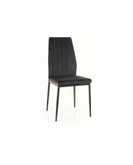 Chaise rembourrée classique en velours et pieds métal Atom