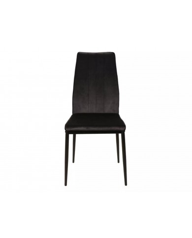 Chaise rembourrée classique en velours et pieds métal Atom