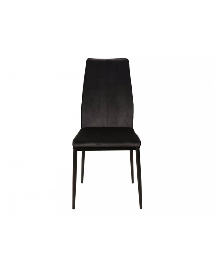 Chaise rembourrée classique en velours et pieds métal Atom