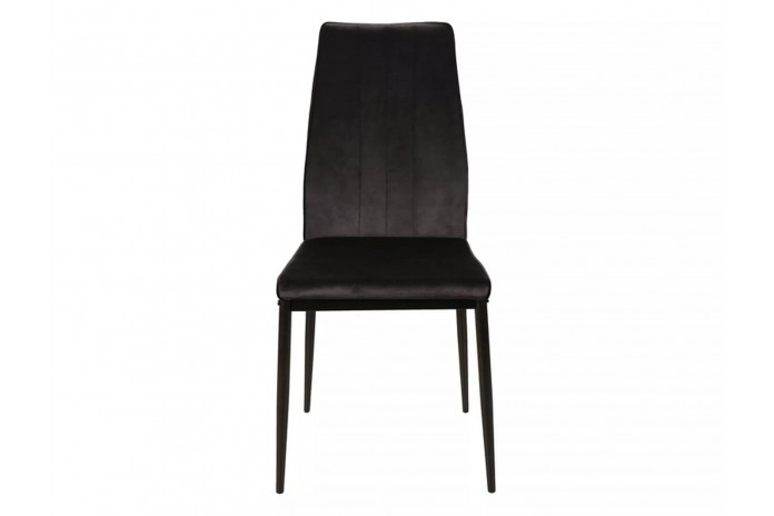 Chaise rembourrée classique en velours et pieds métal Atom
