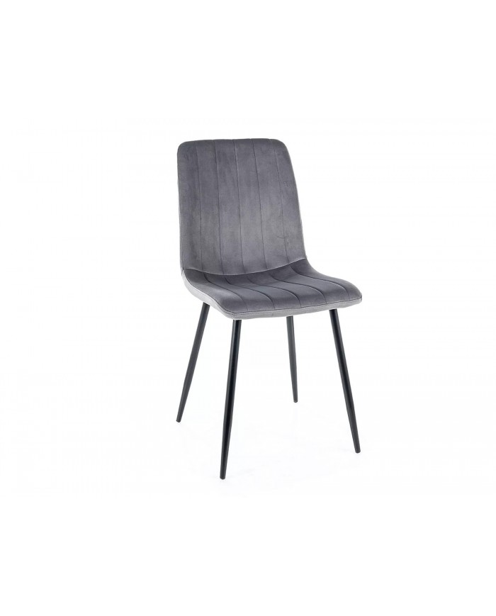Chaises rembourrée en tissu ou velours avec pieds en métal Alan