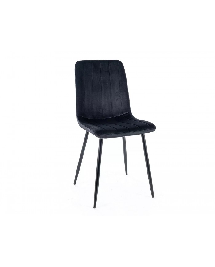 Chaises rembourrée en tissu ou velours avec pieds en métal Alan