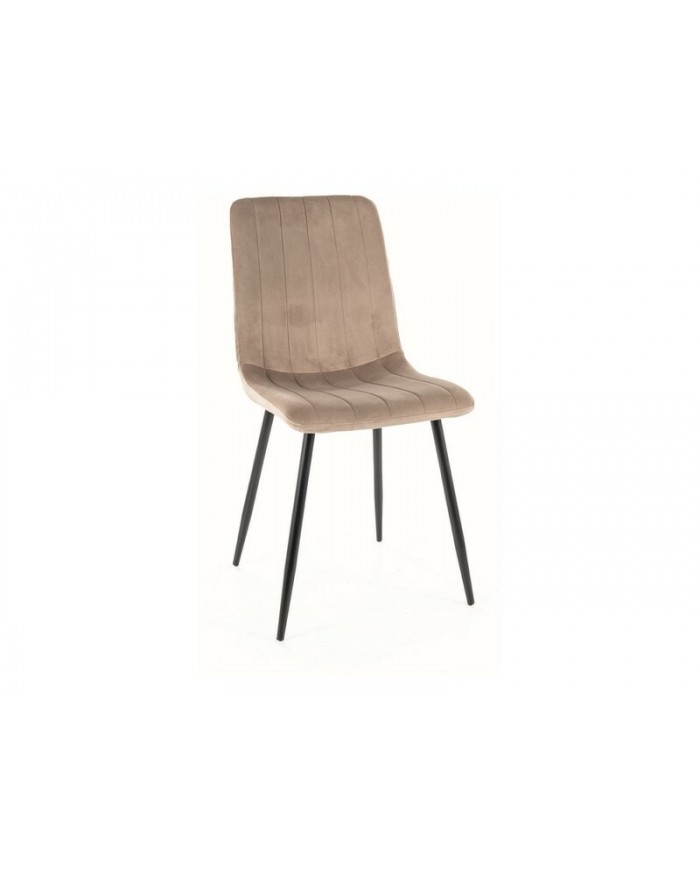 Chaises rembourrée en tissu ou velours avec pieds en métal Alan